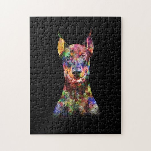 Colorful Doberman Dog Puzzle (Vertikal)