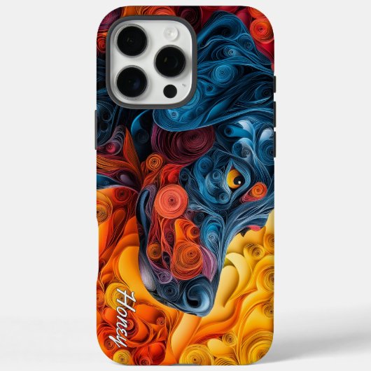 Colorful Doberman Pincher Portrait Case-Mate iPhone Hülle (Rückseite)