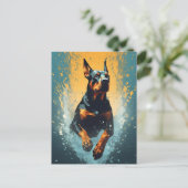 Colorful Doberman Postkarte (Stehend Vorderseite)