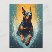 Colorful Doberman Postkarte (Vorderseite)