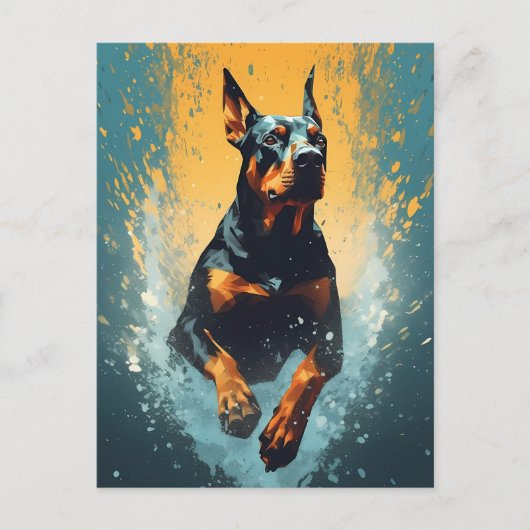 Colorful Doberman Postkarte (Vorderseite)