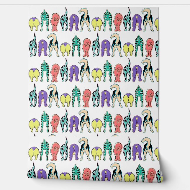 Colorful Dog Butts Pattern Tapete (Abrollen)