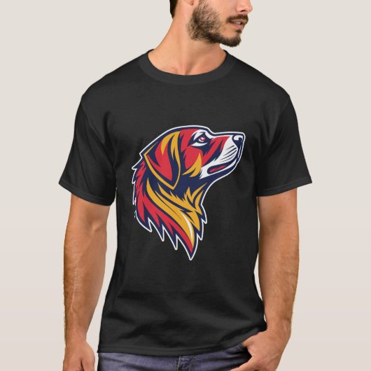 Colorful Dog Head Graphic T-Shirt (Vorderseite)