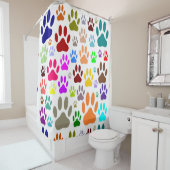 Colorful Dog Paw Duschvorhang (Beispiel)