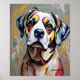 Colorful Dog Portrait – Vibrant Abstract Pet Art Poster