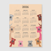 Colorful Dogs 2026 Calendar Magnetic Card Magnetkarte (Vorderseite)