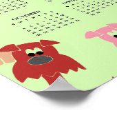 Colorful Dogs Design 2026 Calendar Poster (Ecke)