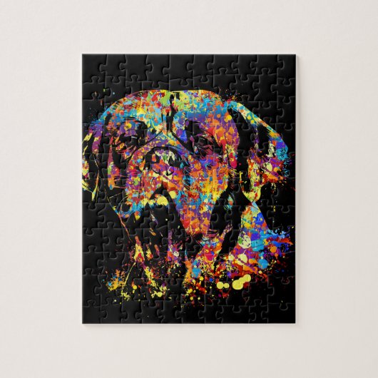 Colorful Dogue de Bordeaux Puzzle (Vertikal)