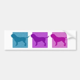 Colorful Dogue de Bordeaux Silhouettes Autoaufkleber