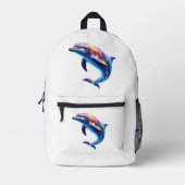 Colorful Dolphin Cute Arts Bedruckter Rucksack (Vorderseite)
