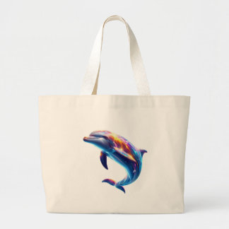 Colorful Dolphin Cute Arts Jumbo Stoffbeutel