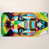 Colorful Donkey Geometric Art Abstract Strandtuch (Vorderseite)