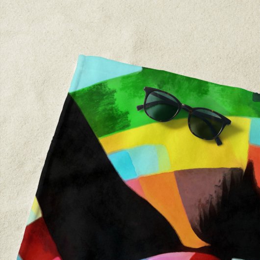 Colorful Donkey Geometric Art Abstract Strandtuch (Beispiel)