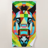 Colorful Donkey Geometric Art Abstract Strandtuch (Vorderseite)