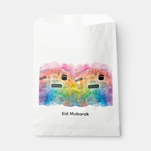 Colorful Doodle Eid Geschenktütchen (Vorderseite)