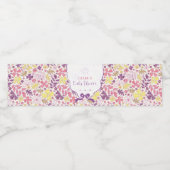 Colorful Doodle Flower Pencil Sketch Baby Shower Wasserflaschenetikett (Einzelnes Label)