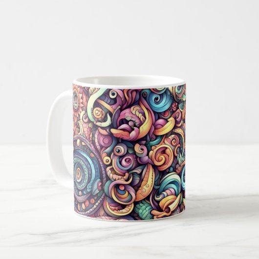 Colorful doodle kaffeetasse (Vorderseite Links)