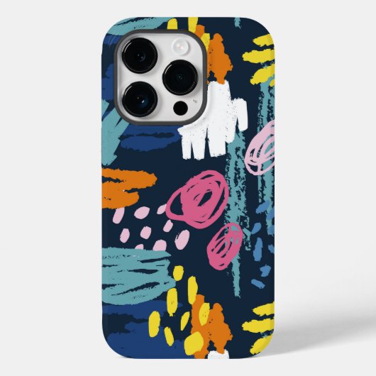 Colorful doodling scribbles trendy modern art Case-Mate iPhone hülle (Rückseite)
