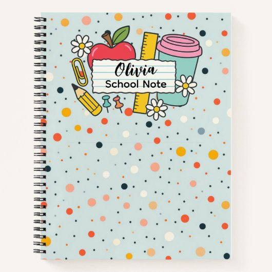 Colorful Dot Back to School Supplies Notizblock (Vorderseite)