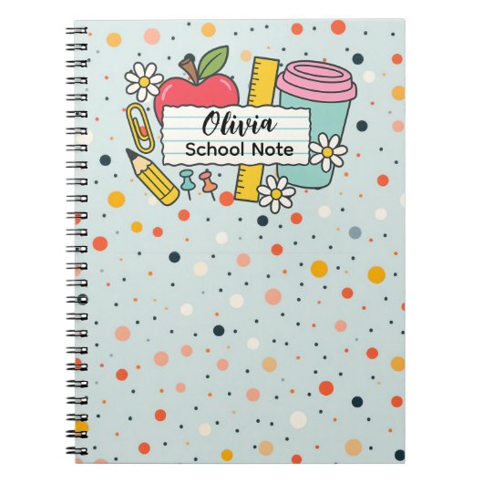 Colorful Dot Back to School Supplies  Notizblock (Vorderseite)