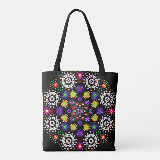 Colorful Dot Mandala Tasche (Rückseite)