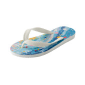 Colorful Dots Drips Splatters Kinderbadesandalen (Schrägansicht)