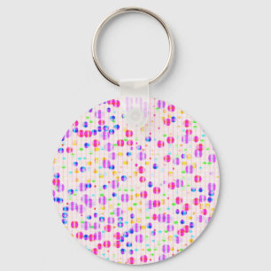 Colorful dots on pink schlüsselanhänger