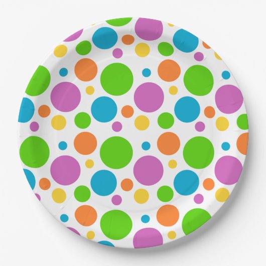 Colorful Dots Pattern Pappteller (Vorderseite)