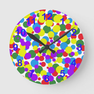 Colorful Dots Runde Wanduhr