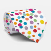 Colorful dots, white  krawatte (Gerollt)