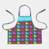 Colorful Dotty Duck Pattern Personalised Schürze (Vorderseite)