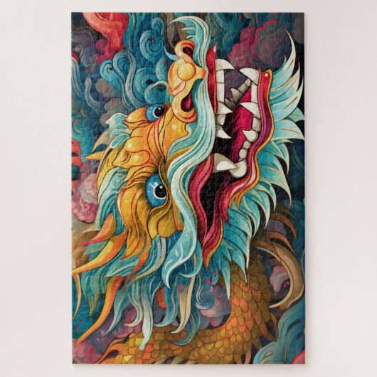 Colorful Dragon Modern Puzzle (Vertikal)