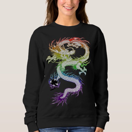 Colorful Dragon With Semi Colon 1 Sweatshirt (Vorderseite)