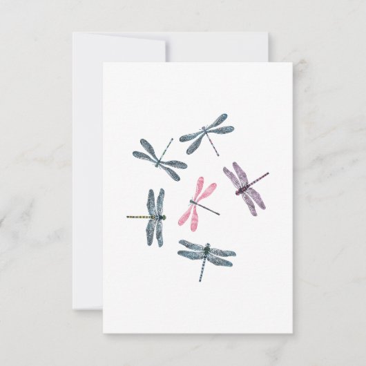 Colorful Dragonflies Einladung (Vorderseite)