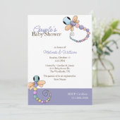 Colorful Dragonflies Kinderdusche Einladung (Stehend Vorderseite)