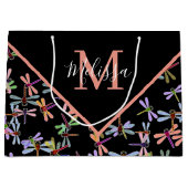 Colorful dragonflies personalized große geschenktüte (Vorderseite)