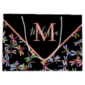 Colorful dragonflies personalized große geschenktüte (Rückseite)