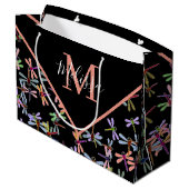 Colorful dragonflies personalized große geschenktüte (Rückseite Schrägansicht)