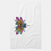 Colorful Dragonfly Art Dragonflies Tie-Dye T-Shirt Geschirrtuch (Vertikal)