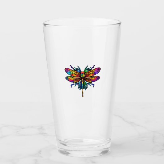 Colorful Dragonfly Art Dragonflies Tie-Dye T-Shirt Glas (Vorderseite)