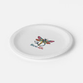 Colorful dragonfly Nurse life T-Shirt (1) Pappteller (Schrägansicht)