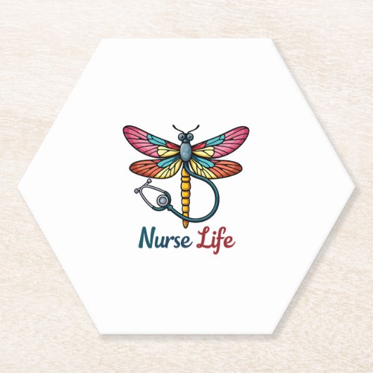 Colorful dragonfly Nurse life T-Shirt (1) Untersetzer (Vorderseite)