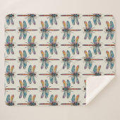 Colorful Dragonfly Pattern Sherpadecke (Vorderseite (Horizontal))