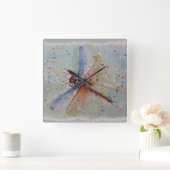 COLORFUL DRAGONFLY QUADRATISCHE WANDUHR (Zuhause)