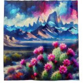 Colorful Dramatic Mountain Range Bold Duschvorhang (Vorderseite)