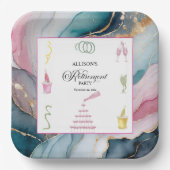 Colorful Drinks and Bottles Retirement Party Pappteller (Vorderseite)