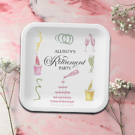 Colorful Drinks and Bottles Retirement Party Pappteller