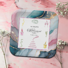 Colorful Drinks and Bottles Retirement Party Pappteller