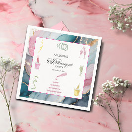 Colorful Drinks and Bottles Retirement Party Serviette