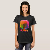 Colorful Dripping In Melanin Afro Queen T-Shirt (Vorne ganz)
